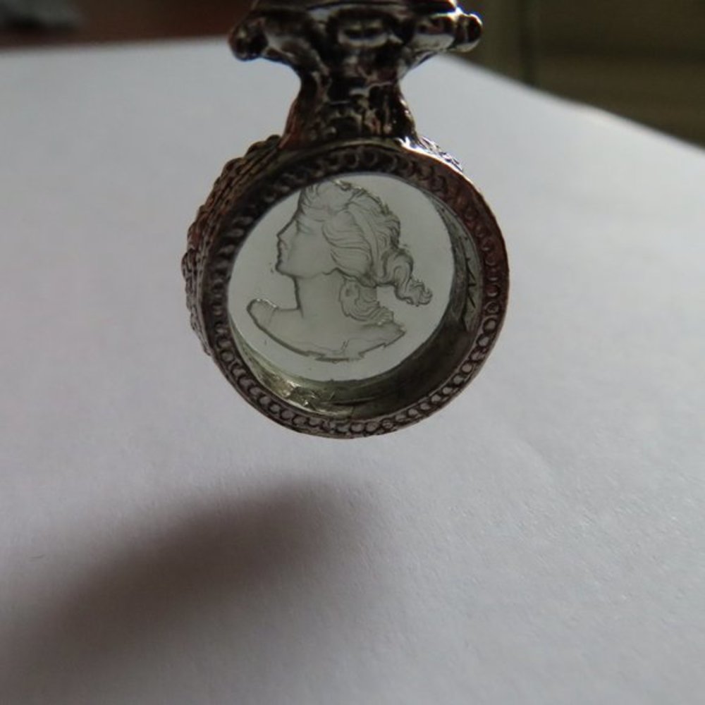 Cameo glass pendant vintage 1960's smoky